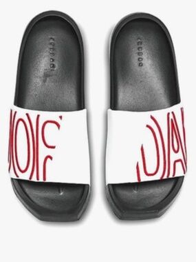 Nike Jordan Nola Slide Sandals W Sz 8   White Black Gym Red